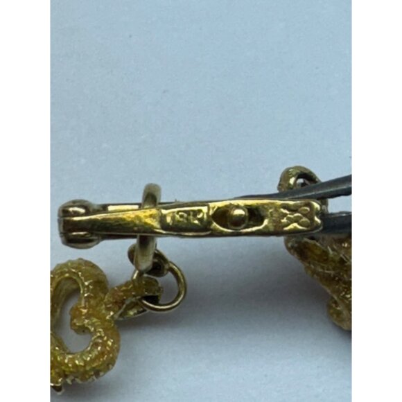 Estate Vintage 18K Gold Turquoise Beaded Necklace Handmade Dangle Drop 18" 26.8g - Picture 7 of 9